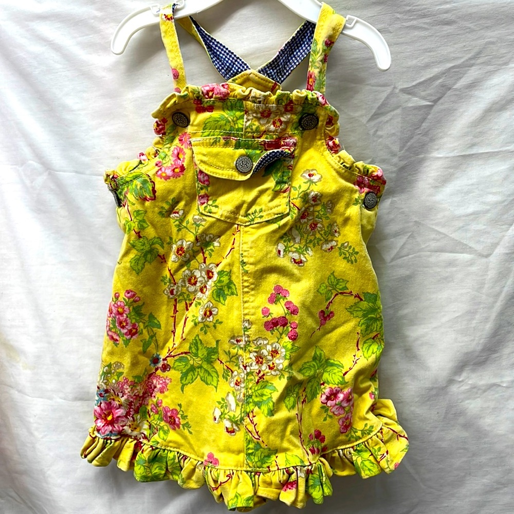 Ralph Lauren ruffled tail 3 pocket dress jumper girl sz 18m